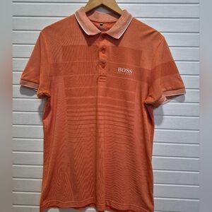 Hugo Boss Paddy Pro Orange Golf Luxury Polo Medium